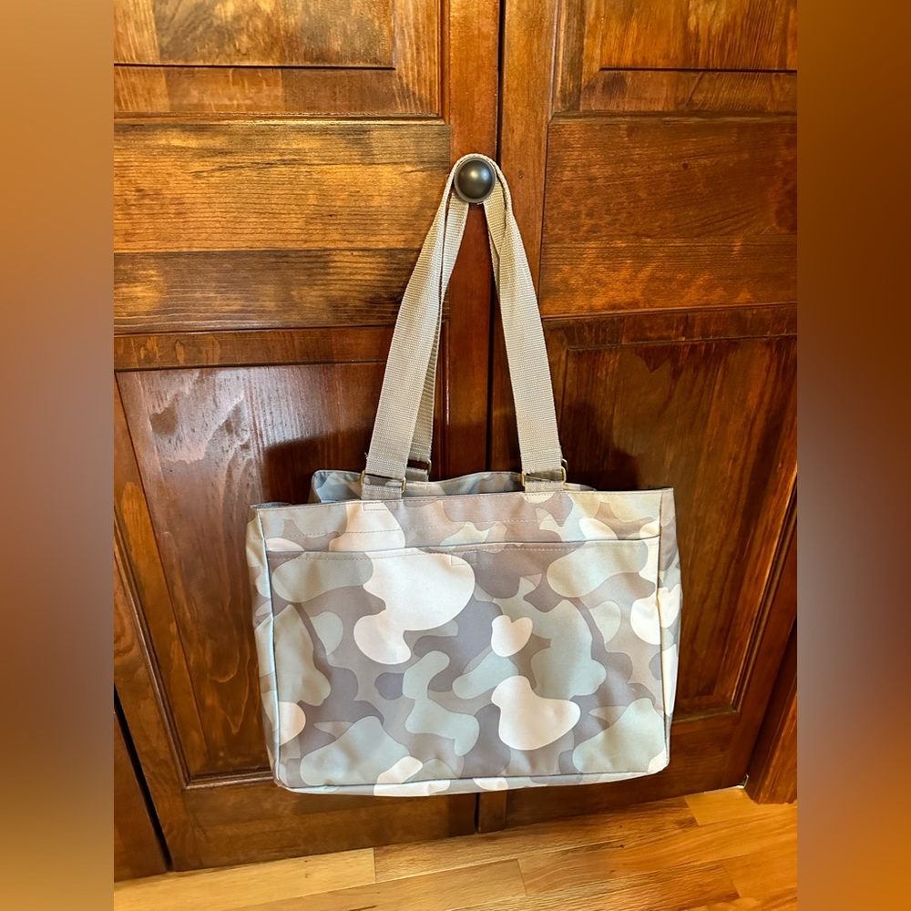 thirty-one Beige and Gray Camo Tote